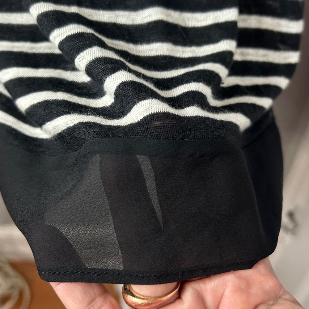 Lauren Ralph Lauren women  100% Linen.Black White Striped blouse XL.Vacation - Picture 5 of 12